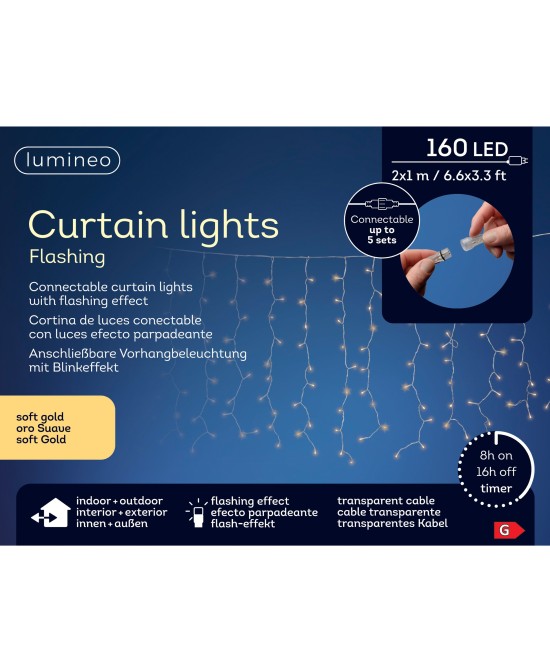 CORTINA LED  TRANSPARENTE L.200cm x H.100cm