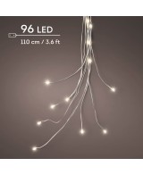 Luces Racimo MicroLED 110 cm Blanco Cálido Cable Plata Iluminación Decorativa