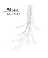 Luces Racimo MicroLED 110 cm Blanco Cálido Cable Plata Iluminación Decorativa
