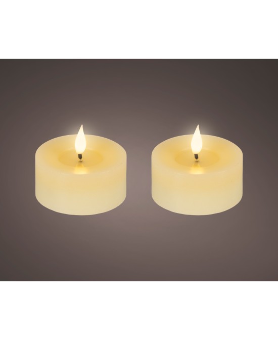 VELA LED CREMA/CALIDO  D.7.5cm x H.6cm