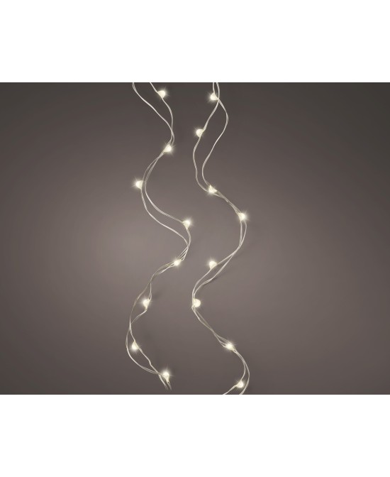 Guirnalda MicroLED 495 cm Blanco Cálido con Cable Plata para Decoración Navideña