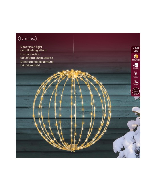 GUIRNALDA MICROLED CON BOLAS METALICAS 38CM