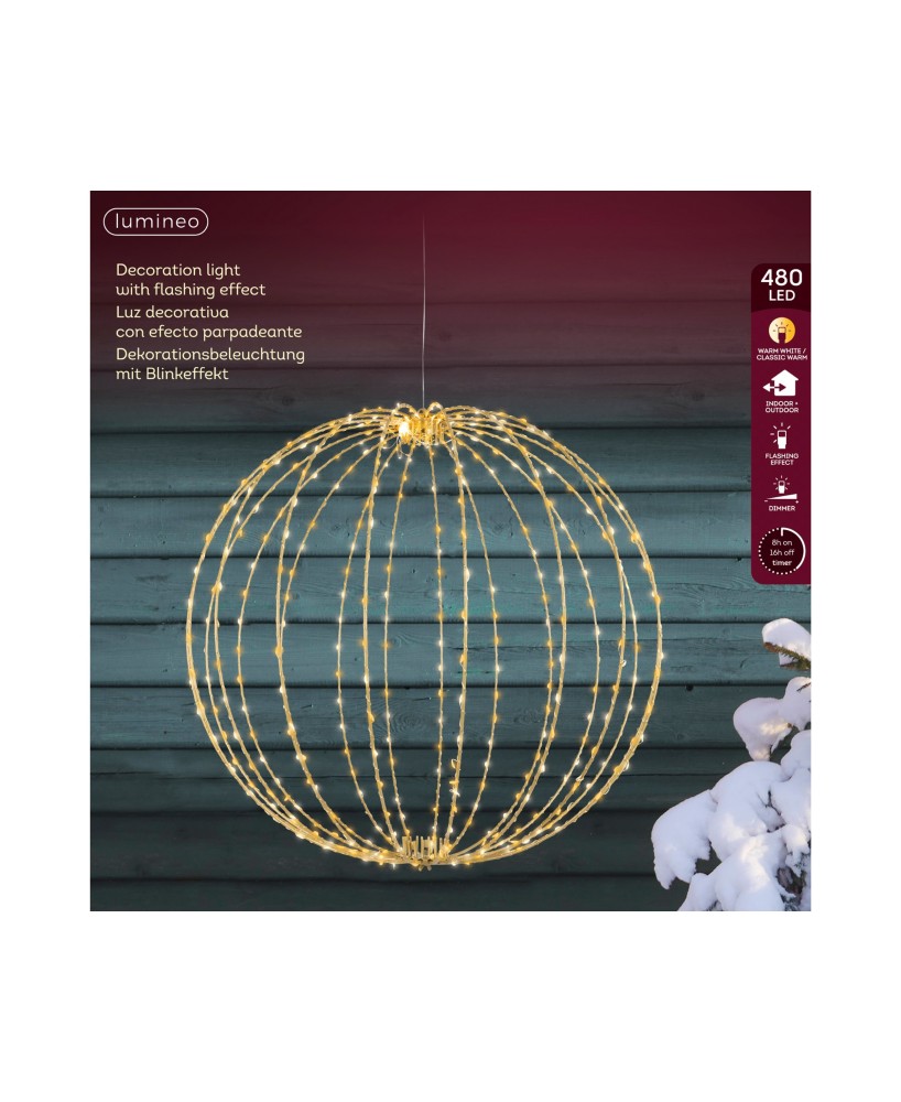 GUIRNALDA MICROLED CON BOLAS METALICAS 58CM