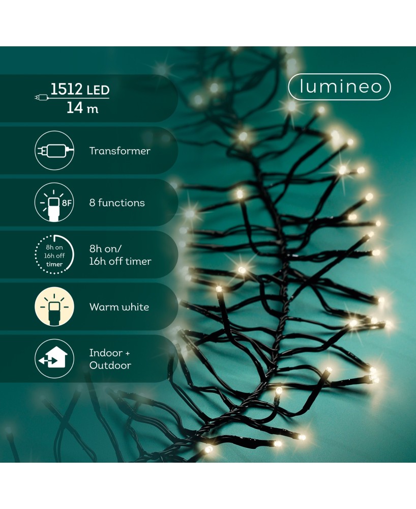 Guirnalda Racimo Negro Centelleo LED para Decoración Interior y Exterior
