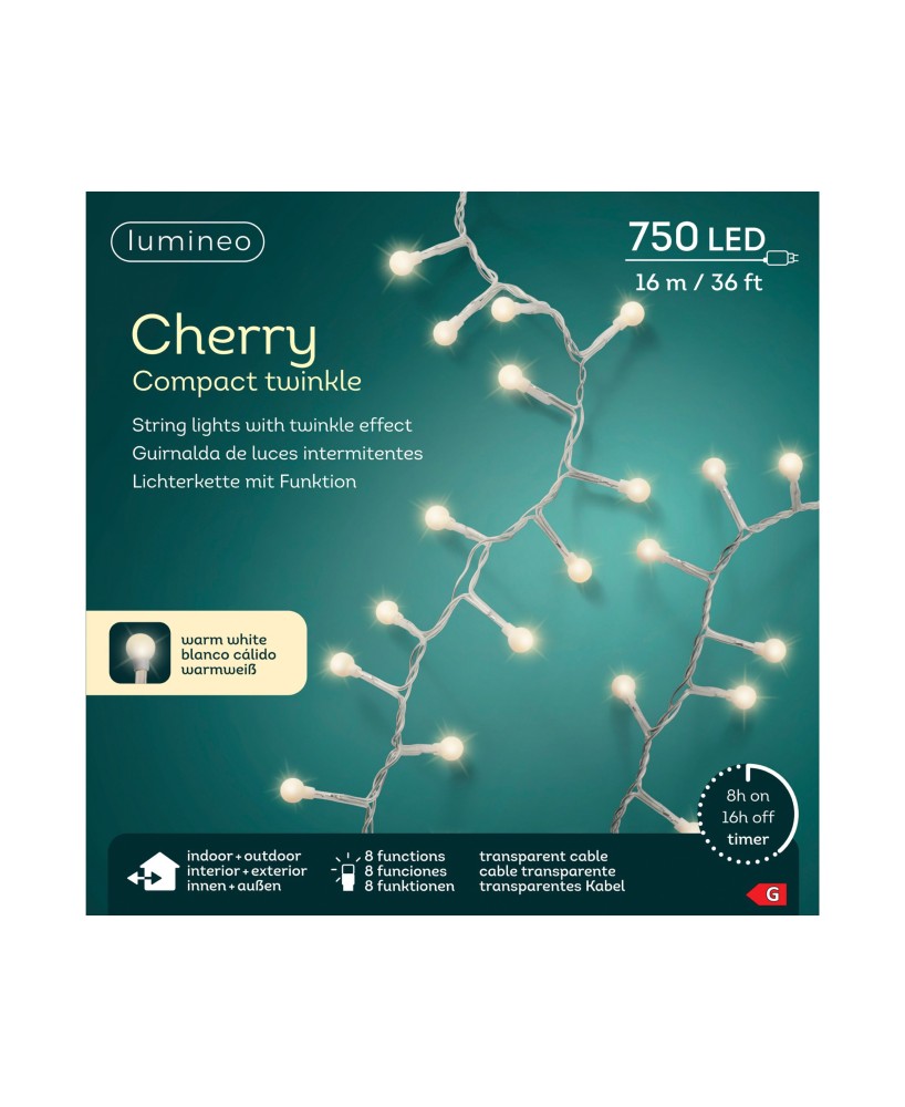 LUCES LED CEREZO LED TRANSPARENTE L.1600cm