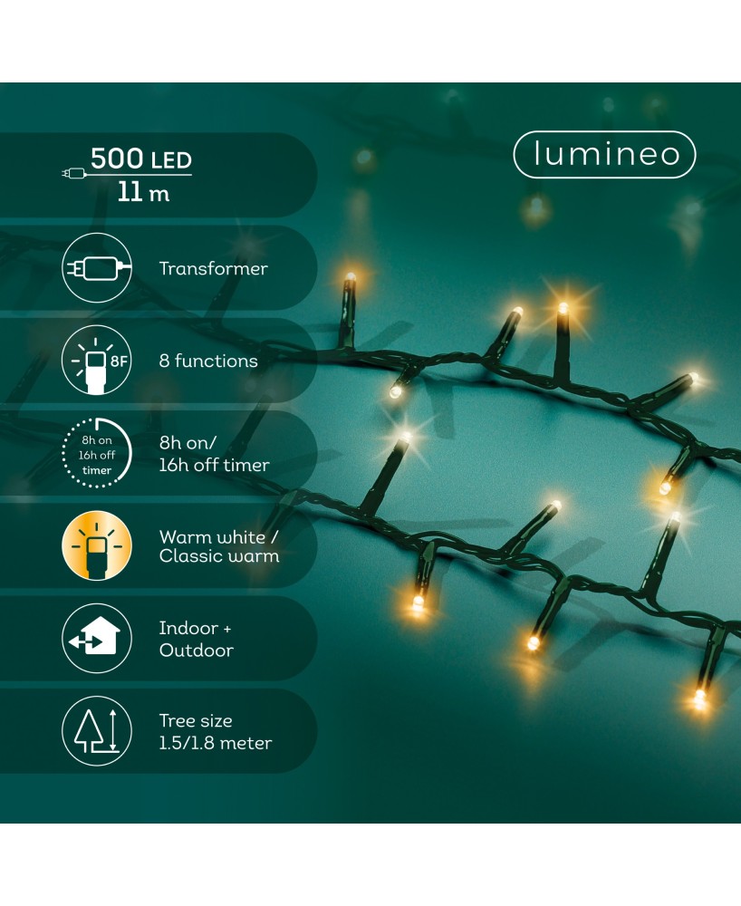 Guirnalda LED Luz Parpadeante L1100CM | Iluminación Cálida para Interior y Exterior