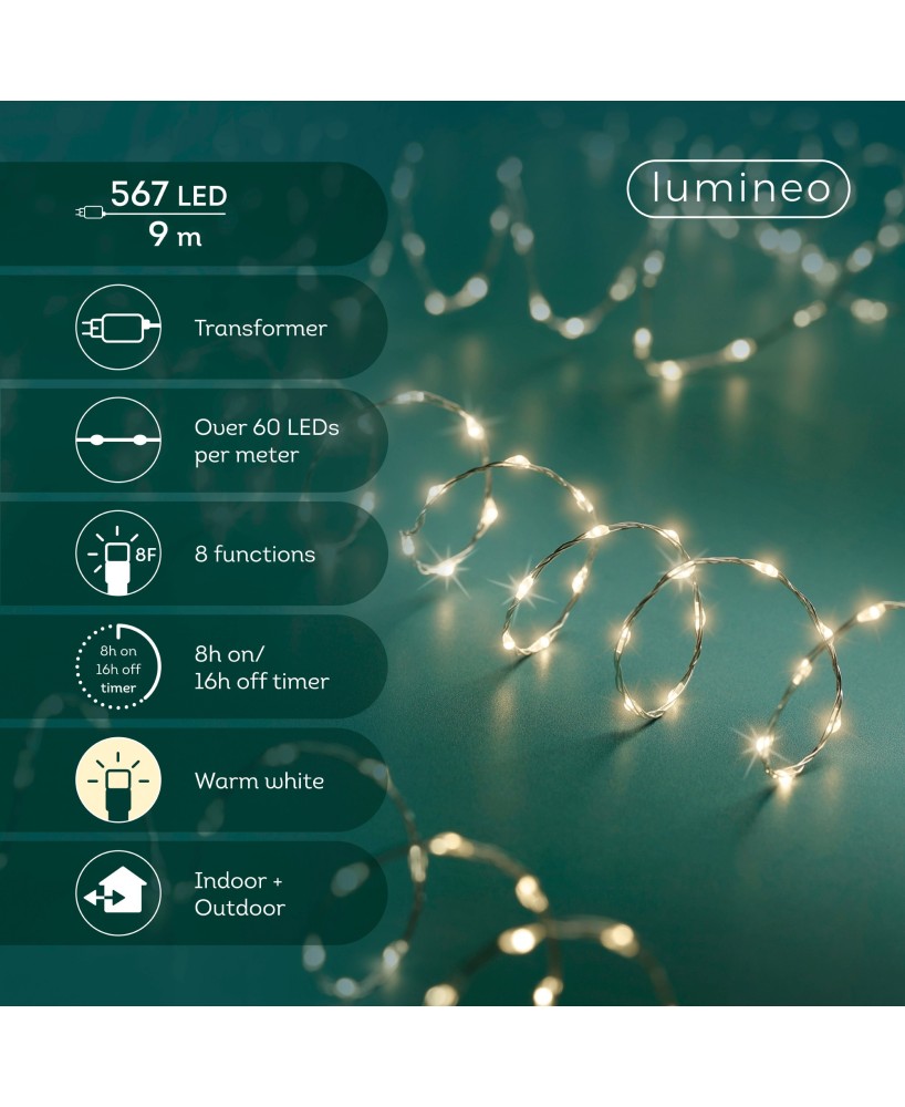 Guirnalda Micro LED Luz Cálida/Blanca 2397 cm para Interior y Exterior