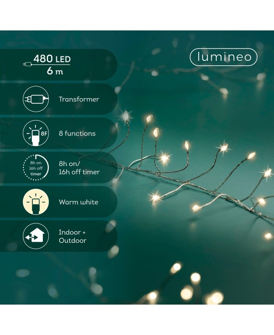 MICRO LED COMPACT SILVER/CALIDO 600CM