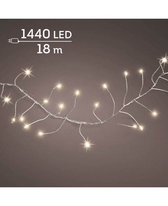 GUIRNALDA  MICROLED SILVER/CALIDO 1800CM