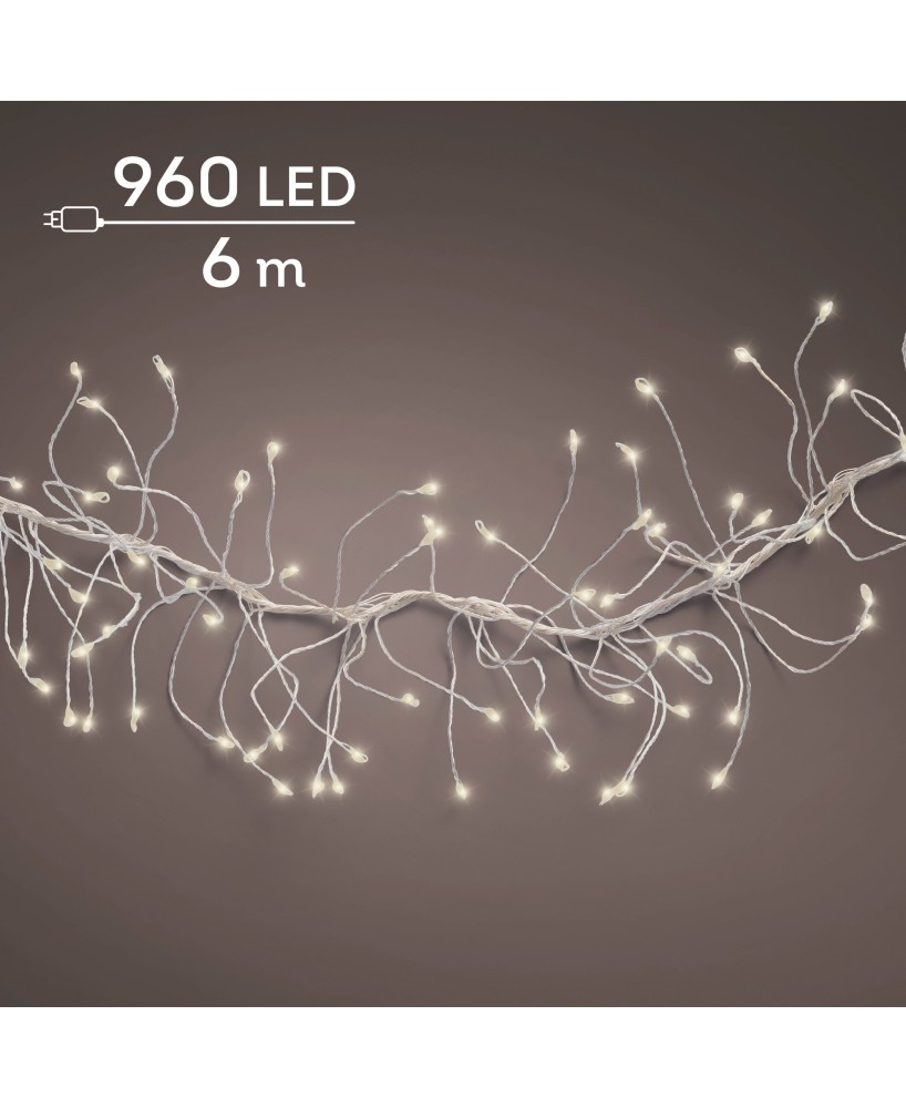 GUIRNALDA DE LUCES LED PLATA/BLANCO CALIDO 600CM
