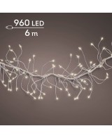 GUIRNALDA DE LUCES LED PLATA/BLANCO CALIDO 600CM