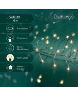 GUIRNALDA DE LUCES LED PLATA/BLANCO CALIDO 600CM