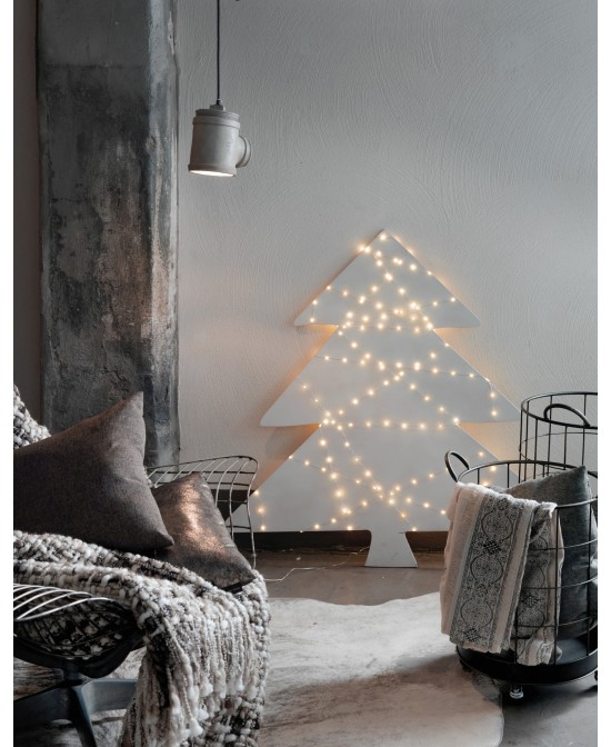 GUIRNALDA DE LUCES LED PLATA/BLANCO CALIDO 895CM