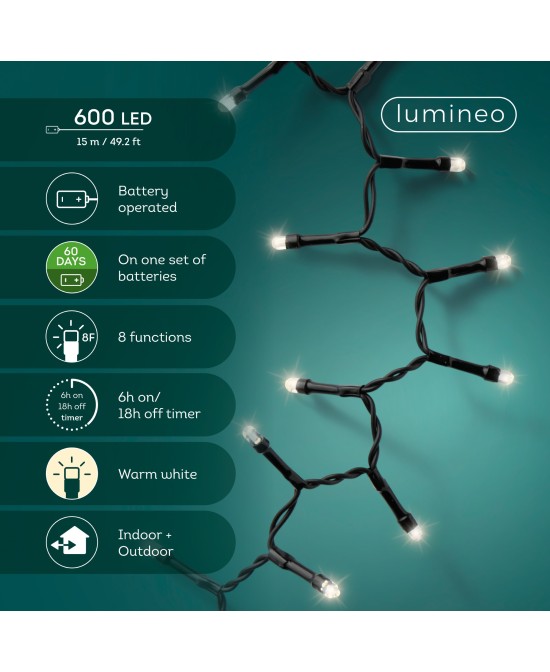Guirnalda 600 LED Exterior - Iluminación Resistente y Decorativa para Jardín y Terrazas