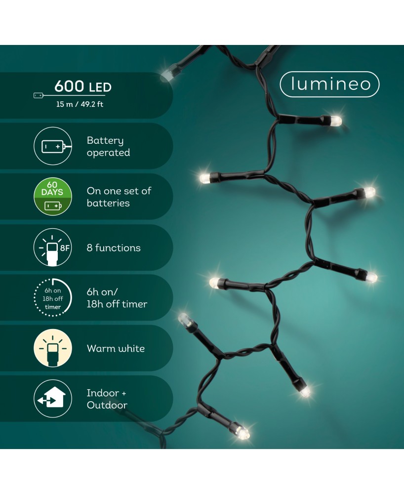 Guirnalda 600 LED Exterior - Iluminación Resistente y Decorativa para Jardín y Terrazas