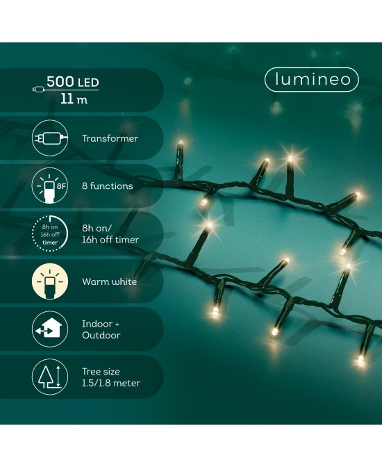 Guirnalda Luz Centell 500 LED | Iluminación Cálida para Interior y Exterior