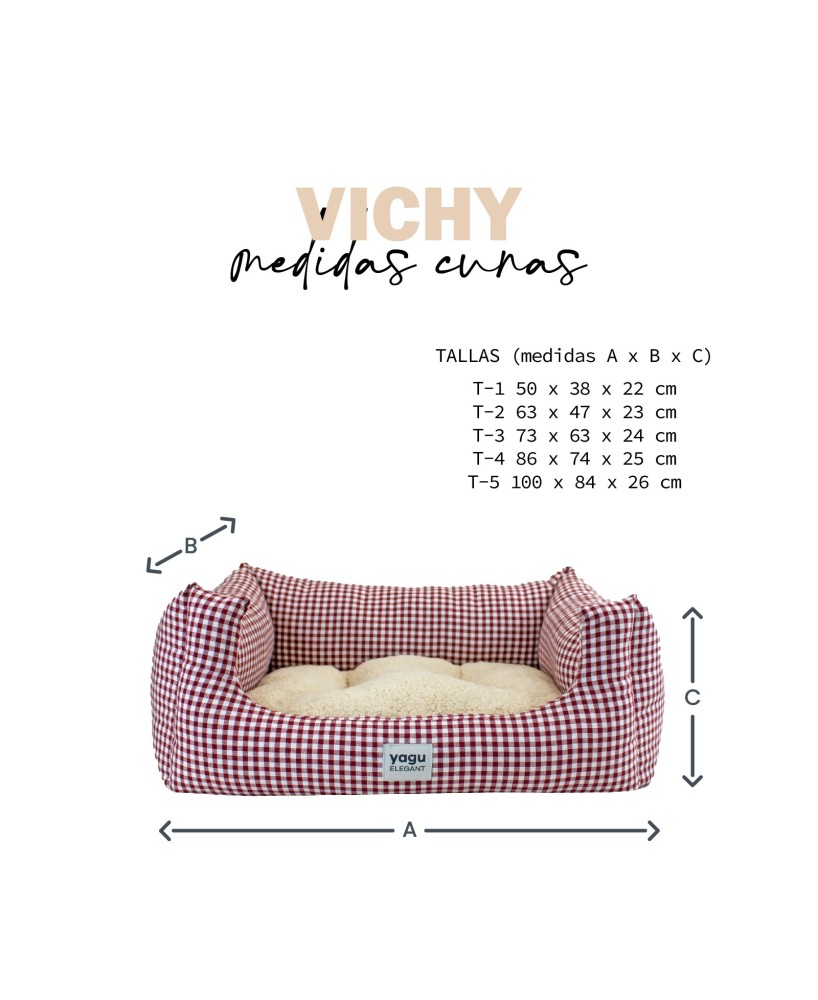 YAGU DESCANSO CUNA CONFORT VICHY GRANA BORREGUILLO T-2 63X47X23CM