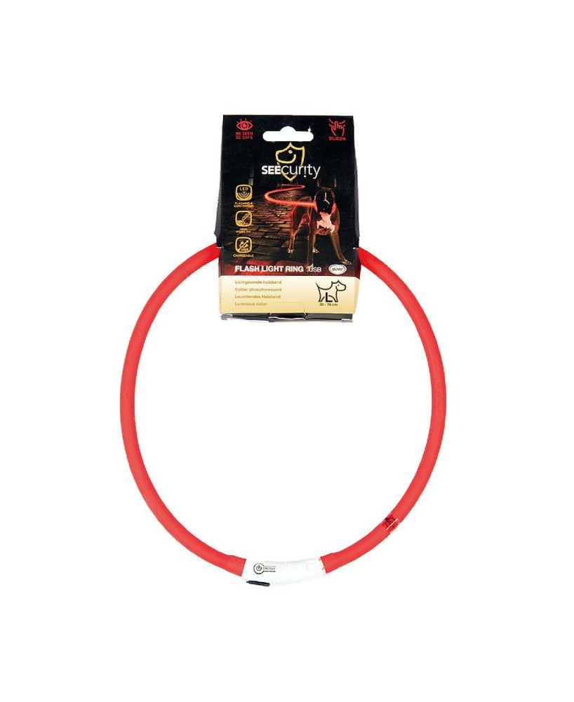 DUVO SEECURITY COLLAR LED SILICONA ROJO