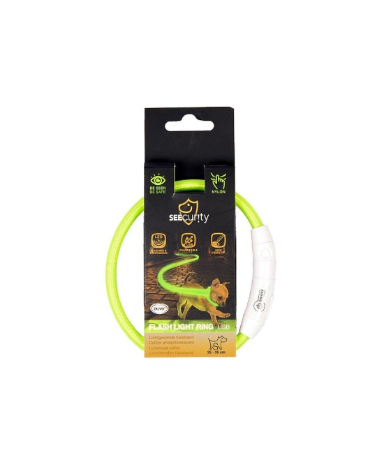 DUVO SEECURITY COLLAR LED NYLON RED. VERDE