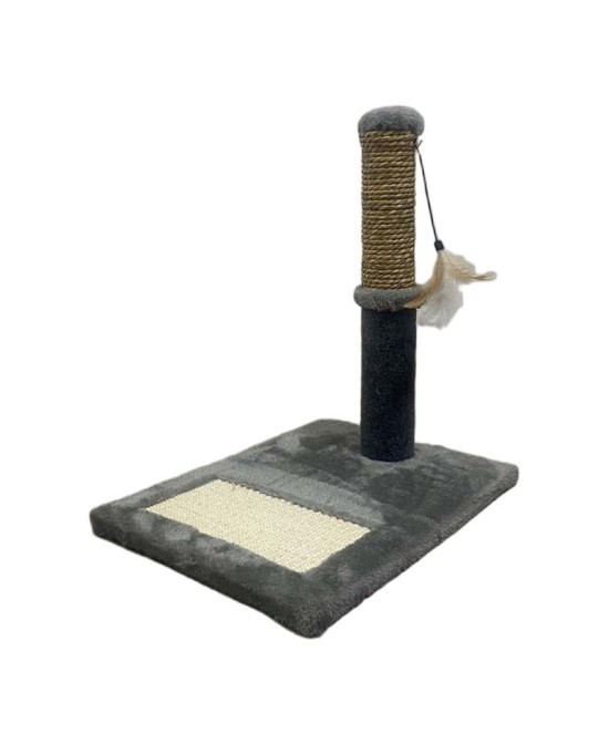 RASCADOR BASE CUADRADA CON POSTE DE SISAL Y PLUMA 41X31X39CM