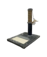 RASCADOR BASE CUADRADA CON POSTE DE SISAL Y PLUMA 41X31X39CM