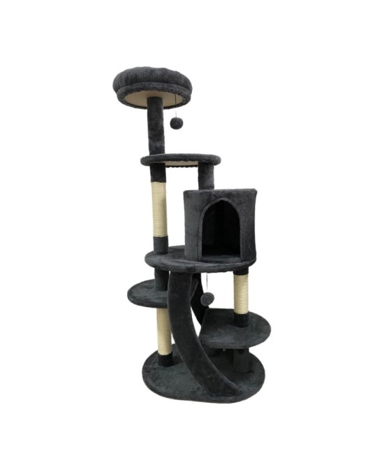 RASCADOR ARBOL CON PLATAFORMA CUEVA Y BOLA 55X40X128CM