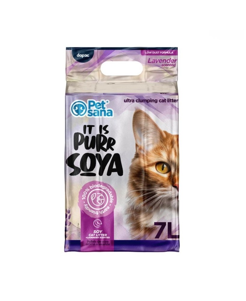 Petsana Pure Soya Lavanda 7L  Arena Natural para Gatos Ecológica y Absorbente | Endanea Mascotas