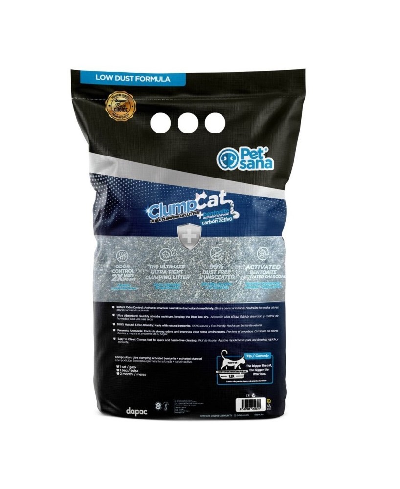 BENTONITA NATUAL CLUMPACT CARBON DOBLE ACTIVO 10L