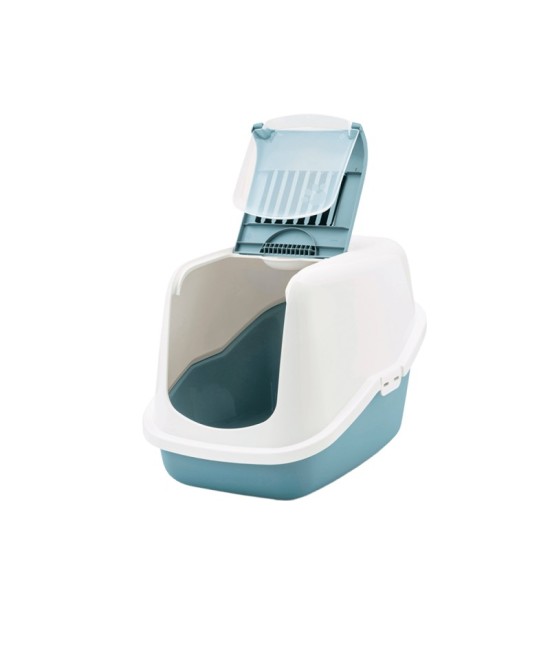 ARENERO PARA GATOS NESTOR BLANCO AZUL 56X39X38.5CM