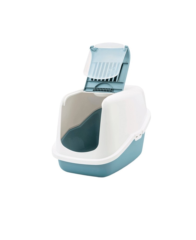 ARENERO PARA GATOS NESTOR BLANCO AZUL 56X39X38.5CM