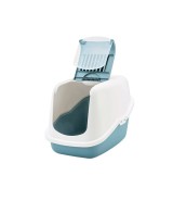 ARENERO PARA GATOS NESTOR BLANCO AZUL 56X39X38.5CM