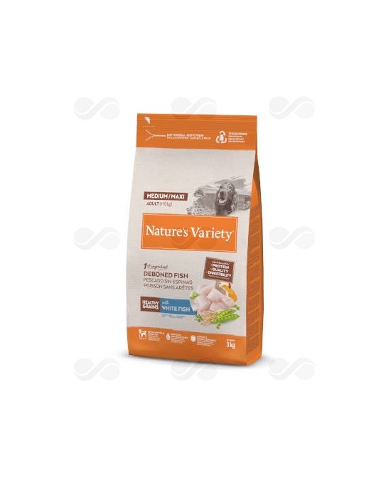 NVARIETY DOG GRAIN MED ADULT WHITE FISH 3KG*5