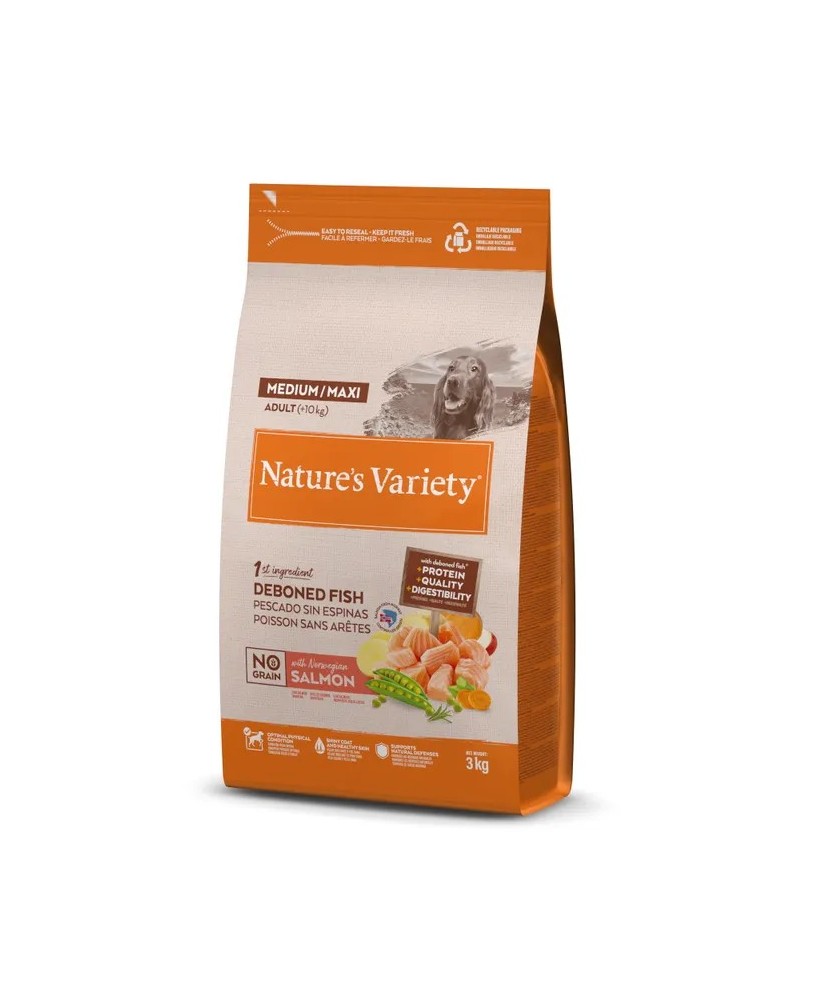 NVARIETY DOG NO GRAIN MED ADULT SALMON 3KG*5