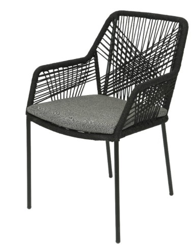 Silla Sevilla Negra  Diseño elegante y resistente para interiores y exteriores

