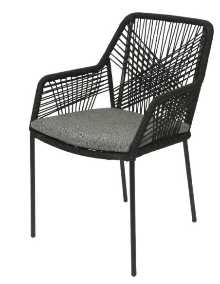 Silla Sevilla Negra  Diseño elegante y resistente para interiores y exteriores

