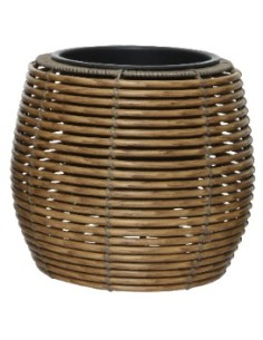 Macetero Jolie Mimbre Redondo 28x26 cm  Elegancia Natural para Plantas

