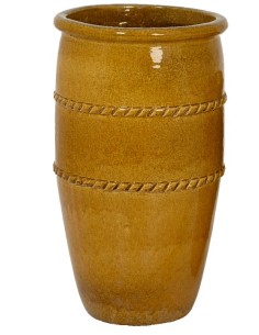 Macetero Alta Terracota Esmaltada Miel 45x79 cm | Elegancia y Estilo para Plantas Grandes

