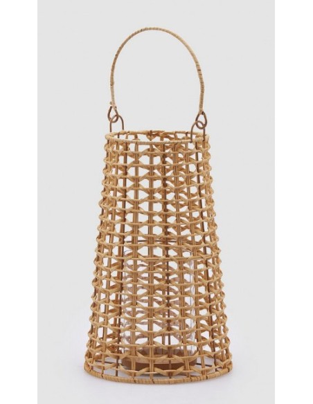 LINTERNA NATURAL CON MANGO MARRON CLARO H32