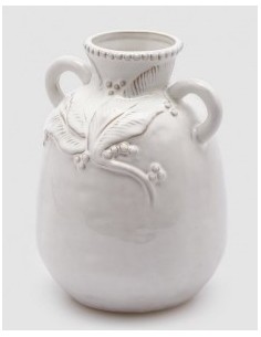 VASO AMISH ANFORA BLANCO 17.5X13CM