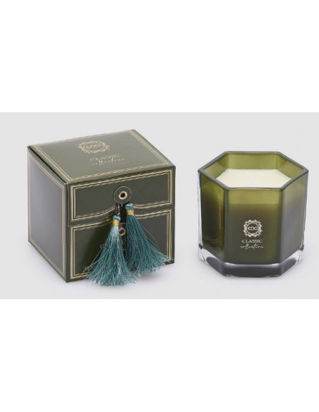 VELA CLASICA CON PERFUME VERDE UTOPIA