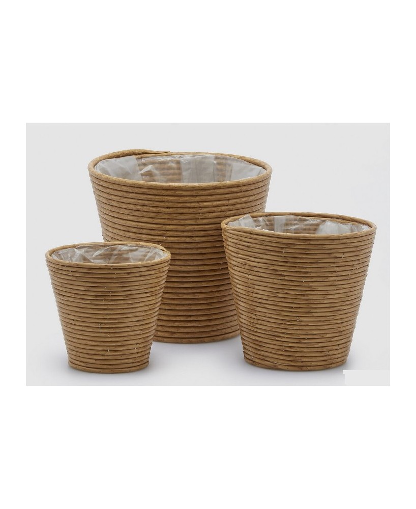 Cesto Líneas Svasato Hazelnut  Elegancia y Organización Natural | Endanea Garden

