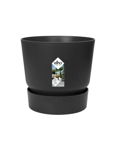 Maceta Redonda Greenville Negro 14 cm | Elegante y Resistente | Endanea Garden

