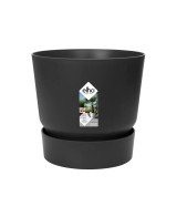 Maceta Redonda Greenville Negro 14 cm | Elegante y Resistente | Endanea Garden

