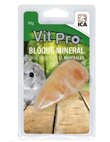 Bloque mineral roedor zanahoria 60g cuidado dental y nutrición mascotas pequeñas