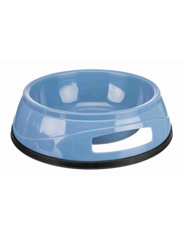 Comedero Plástico Pesado con Anillo de Caucho 16cm para Perros y Gatos | Estable y Duradero