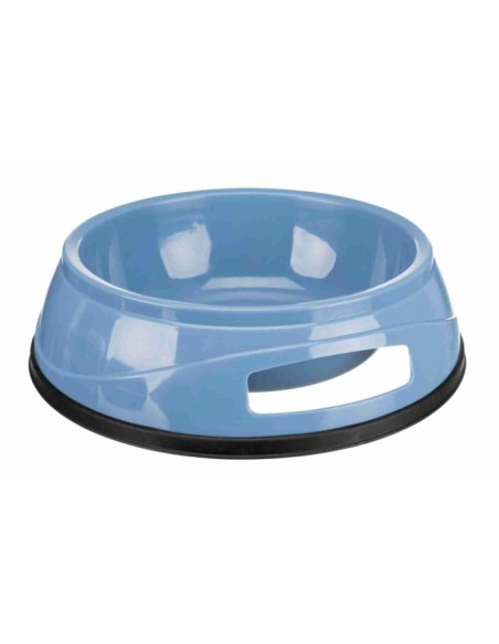 Comedero Plástico Pesado con Anillo de Caucho 16cm para Perros y Gatos | Estable y Duradero
