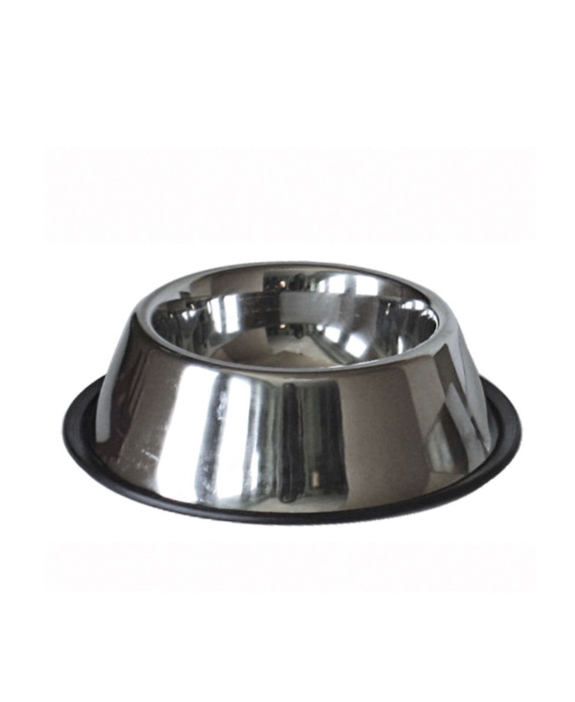 Comedero acero inoxidable antideslizante 2.7 litros plata para mascotas