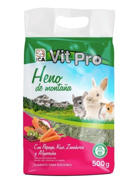 Heno Vit Pro 500 gramos para roedores con mezcla de frutas nutritiva y natural