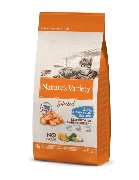 Selected Cat Sterilized Norw Salmon 7 kg | Alimento Premium para Gatos Esterilizados | Endanea Mascotas