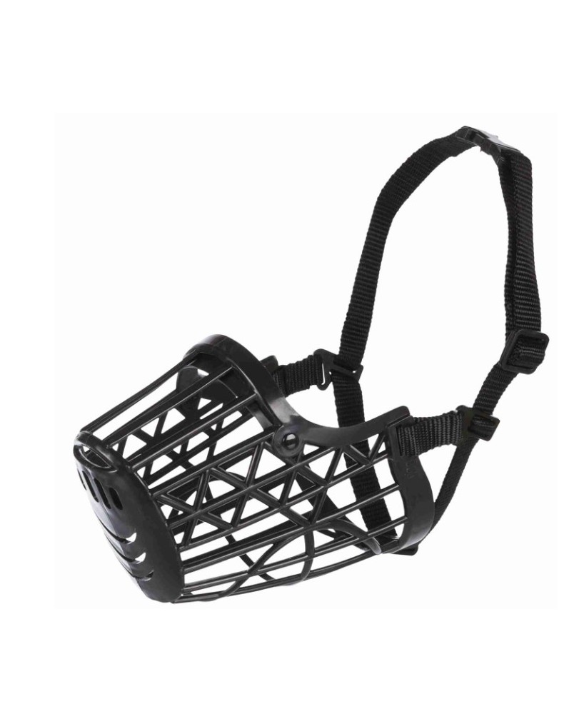 Bozal Plástico Cinta Nylon Negro XS 15 cm para Perros Pequeños Endanea Mascotas